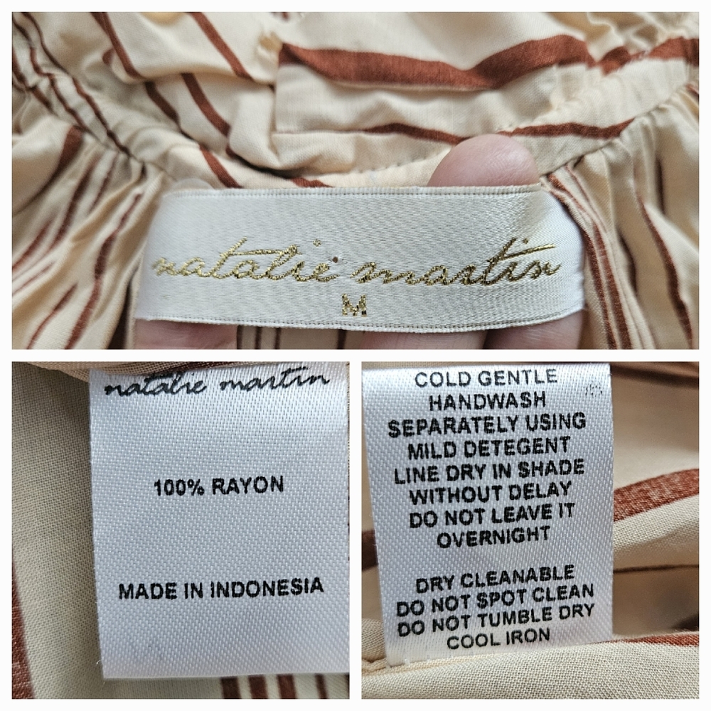 Natalie Martin Marlien Maxi Dress in Thin Stripe Cocoa Butter - Picture 7 of 11